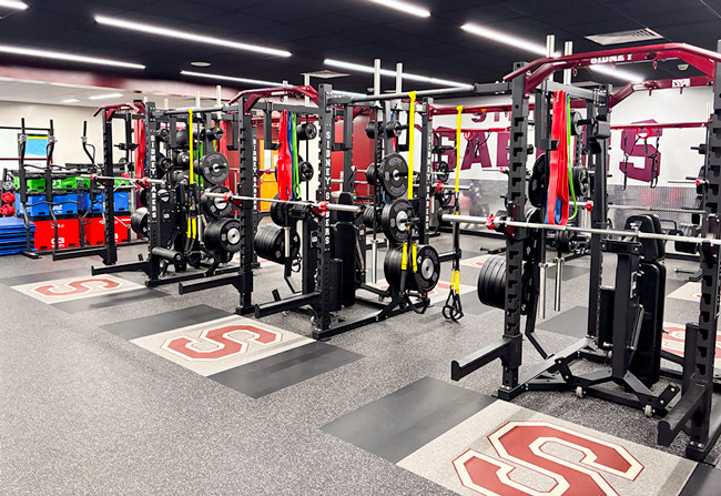 Sidney High School gym set up