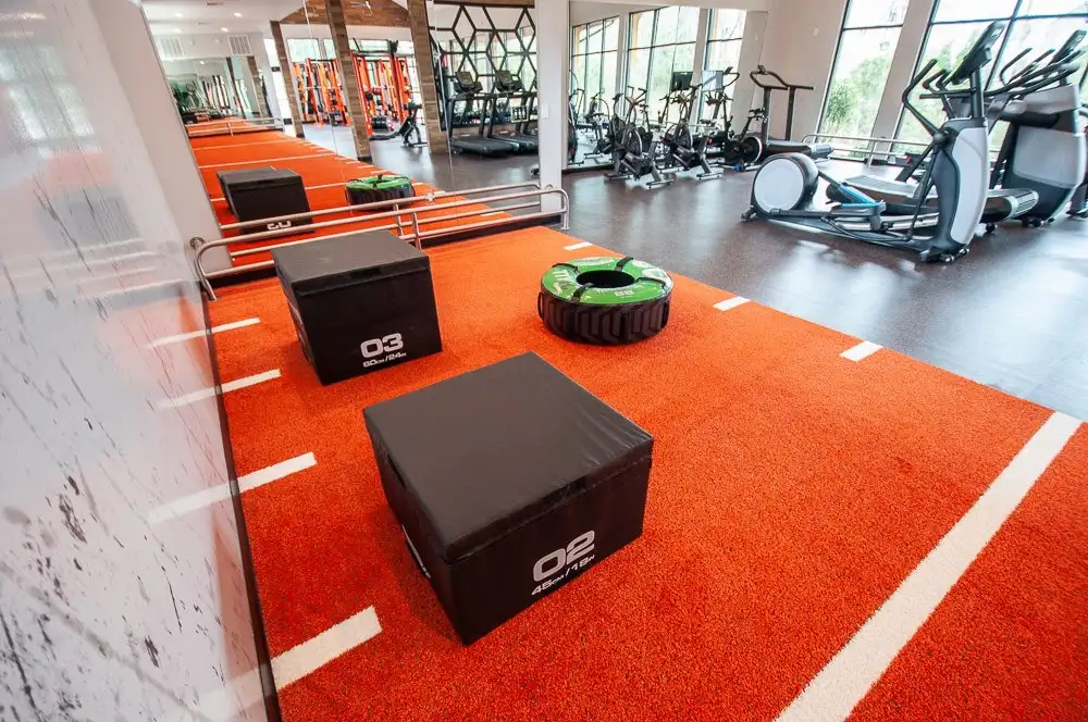 Commercial gym flooring mix