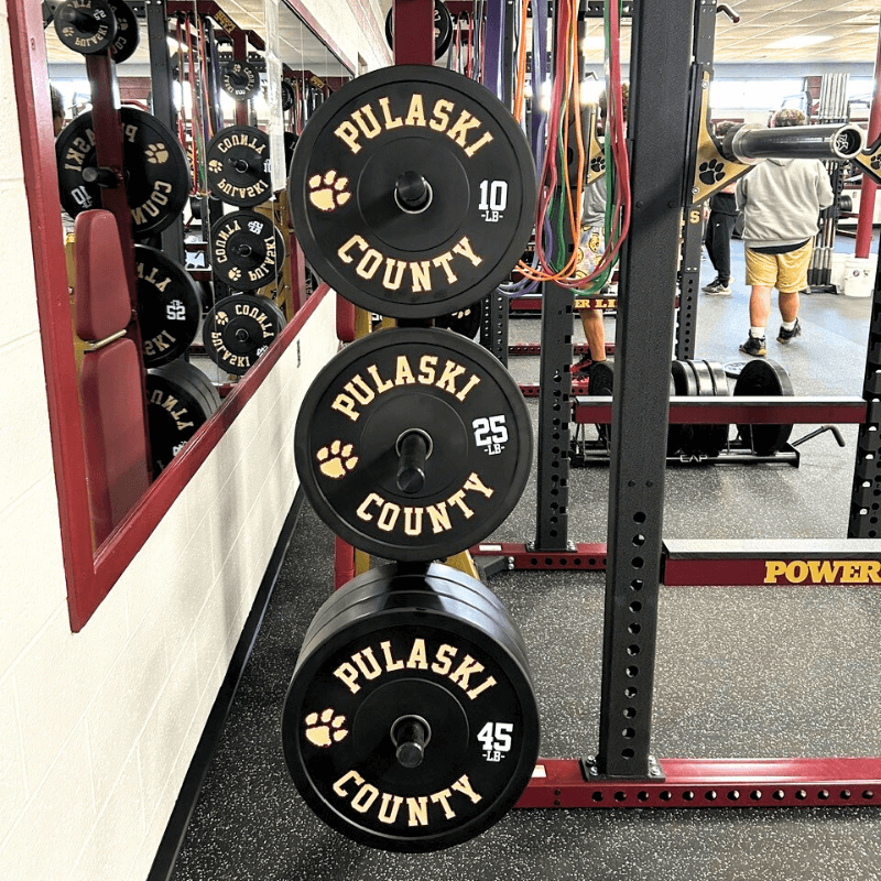 Pulaski County High School branded fitness equipment