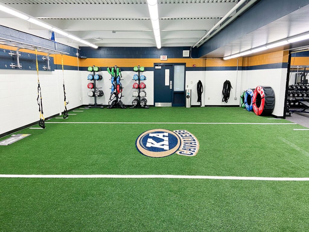 Kiski Area High School branded fitness equipment