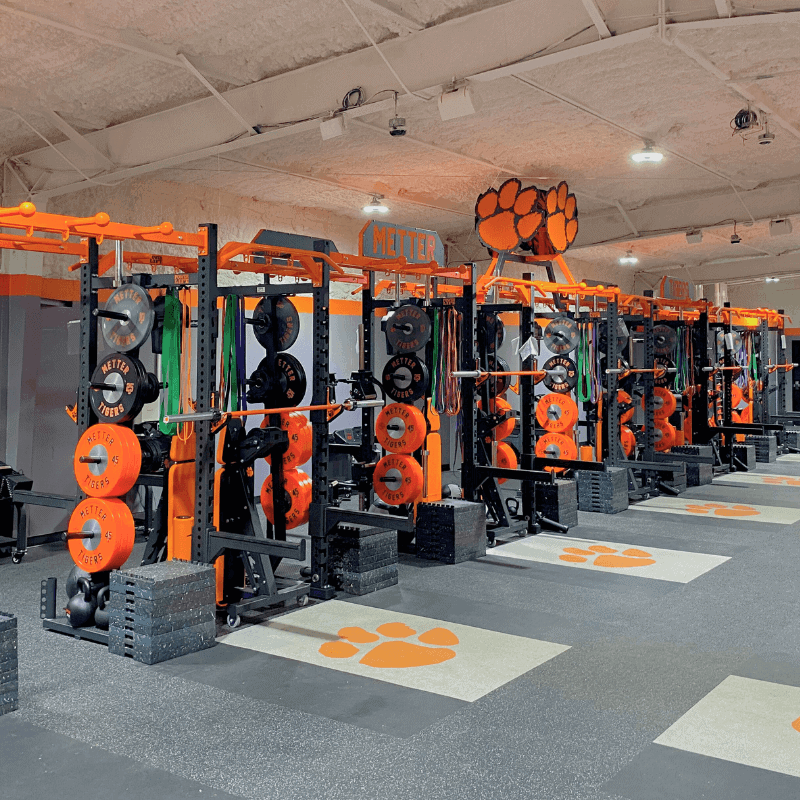 Metter High School branded gym equipment