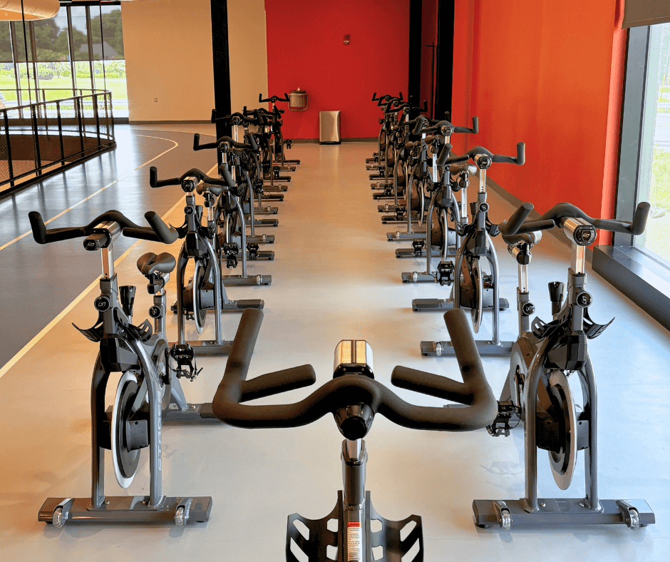 stationary bike set up