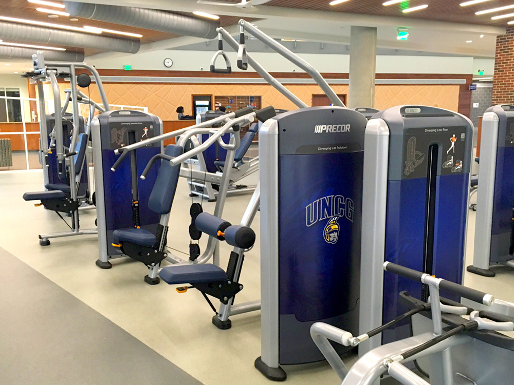 UNC Greensboro fitness center lobby