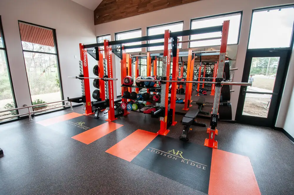 Commercial gym flooring mix