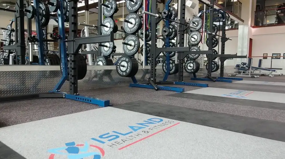 Island Health & Fitness logo gym mats